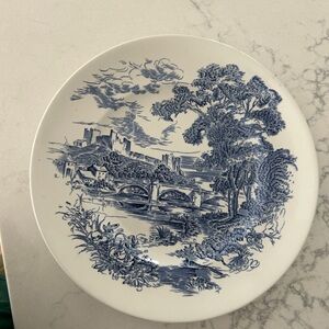 Vintage Wedgwood Blue and White Scenic Dinner Plate